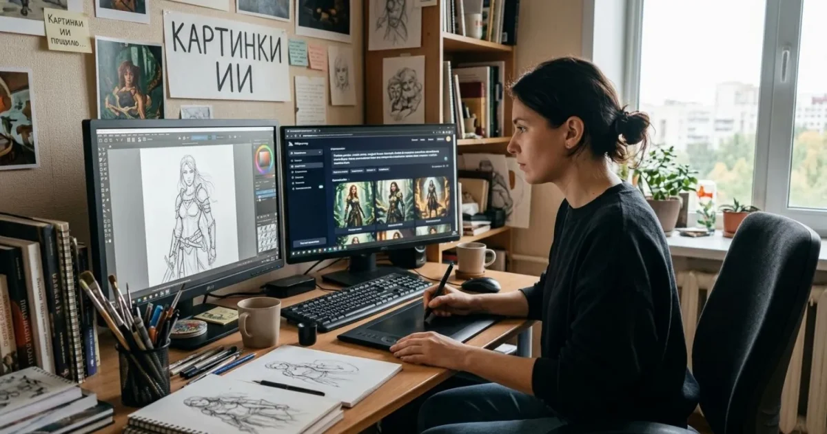 Картинки ии в творчестве: как меняется работа автора и идеи